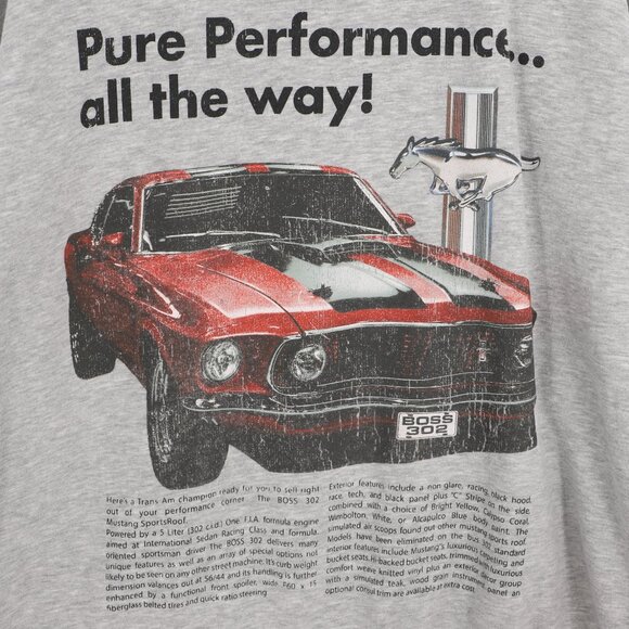 FORD Mustang Boss 302 Full-Zip Hoodie Gray Fleece Unisex Size M - Picture 5 of 7